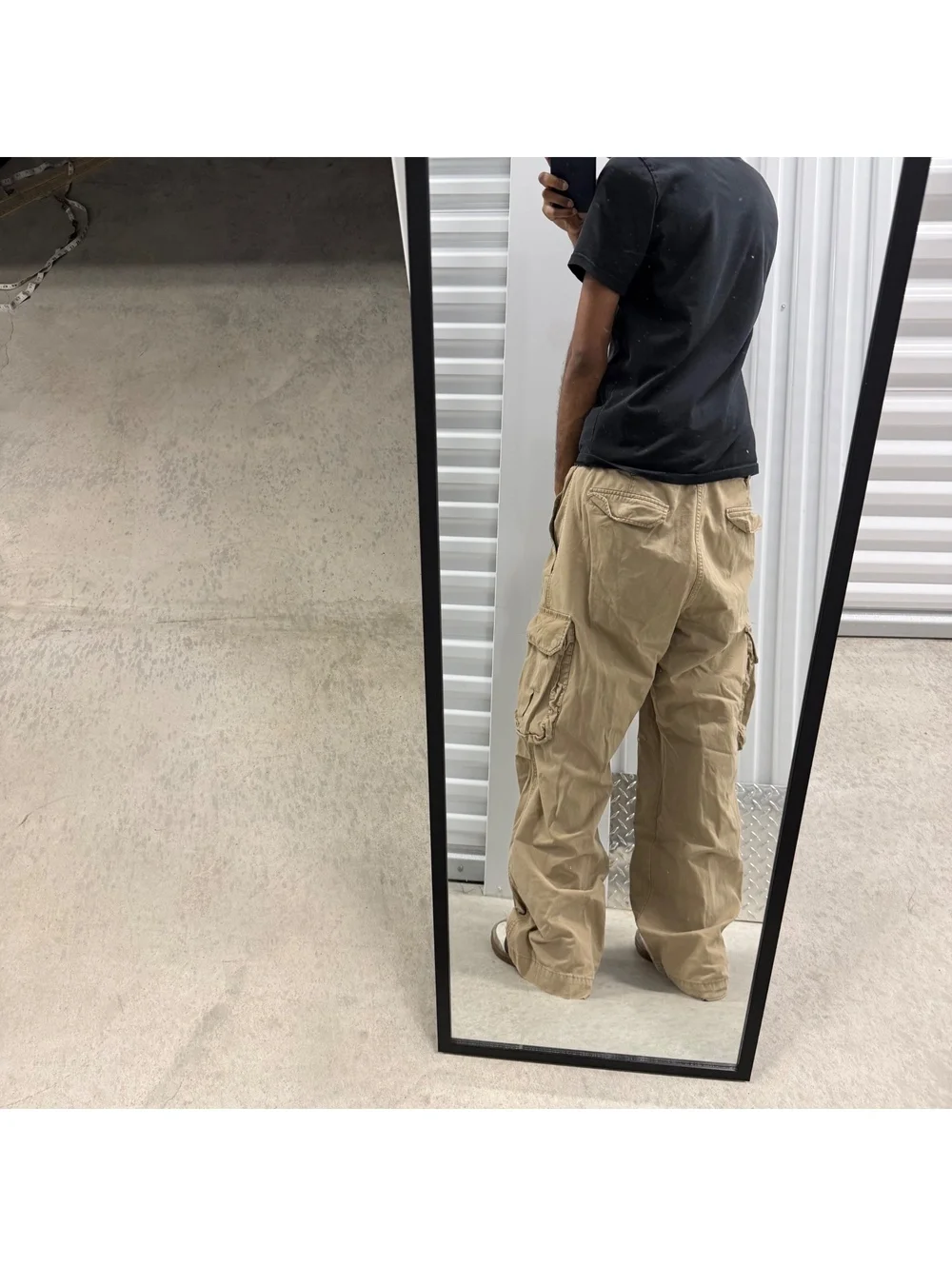 Y2K VTG Banana Republic Baggy Cargo Pants Sz. 38X32 (Fits 38X29) Khaki Wide Leg